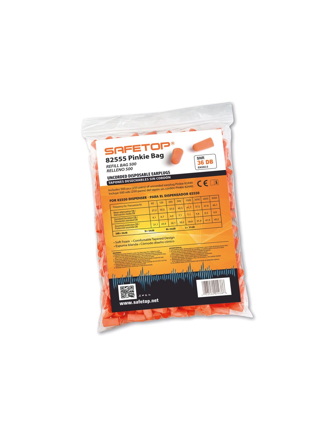 82555 - BOLSA TAPONES PINKIE, repuesto para dispensador SNR 37 dB